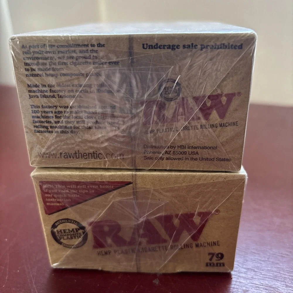 Raw Hemp Cigarette Joint Machine 79mm 1 1/4 Rolling Papers 2Full Boxs 24 Rollers